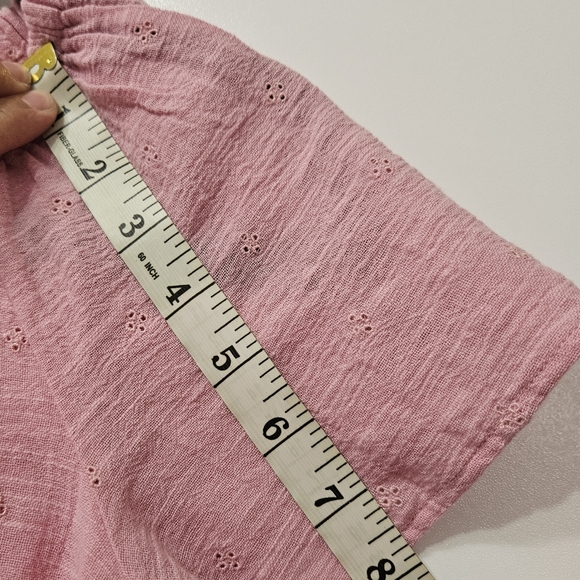 Cat & Jack Girls XL (14) Lined Blouse Top Pink W/Flowers 100% Cotton - Picture 5 of 11